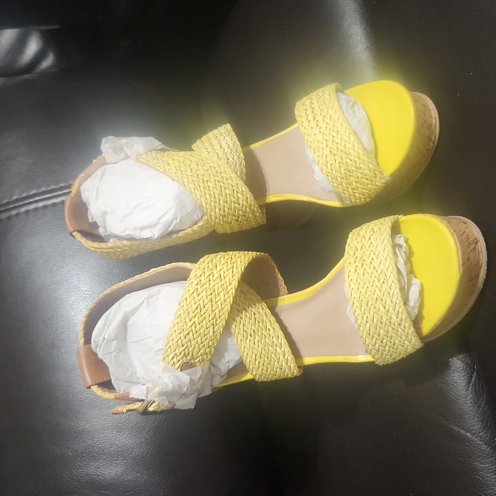 Womens Yellow Wedges